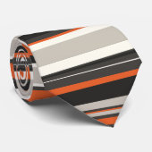 Streifen Grau Orange Minimales Muster Krawatte (Gerollt)
