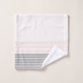 Streifen grau, rosa weiß badhandtuch set (Waschlappen)