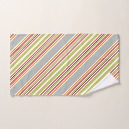 Streifen grün-orange rosa badhandtuch set (Handtuch)