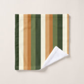 Streifen grün und orange badhandtuch set (Waschlappen)