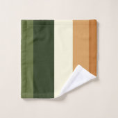 Streifen grün und orange badhandtuch set (Waschlappen)