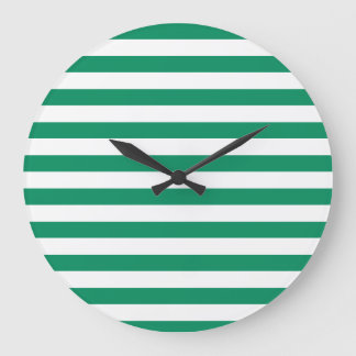 Streifen | Grün/Weiß | Anpassbar | Große Wanduhr
