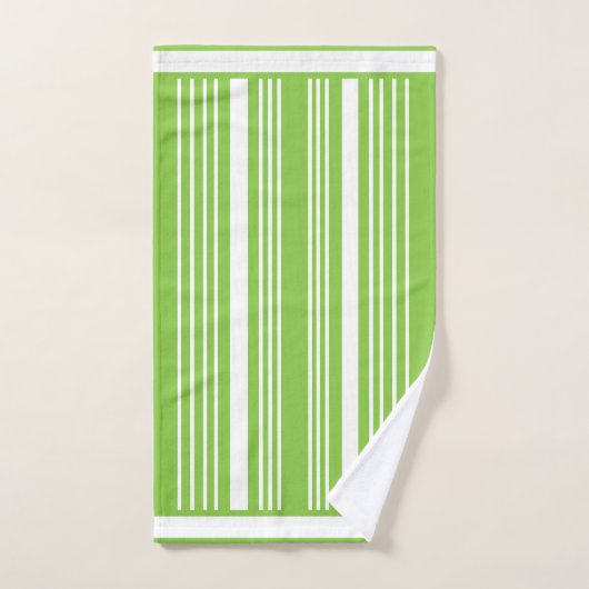 Streifen Grünes Limones und weißes Badetuch Set (Handtuch)