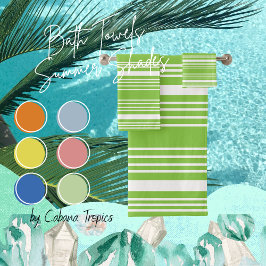 Streifen Grünes Limones und weißes Badetuch Set