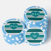 Streifen & Heftspäne für Monogramm und Datums-Poke Pokerchips (Stapel)
