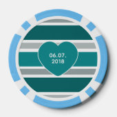 Streifen & Heftspäne für Monogramm und Datums-Poke Pokerchips (Rückseite)