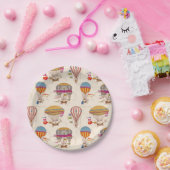 Streifen-Heißluftballons Pappteller (Party)