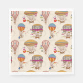 Streifen-Heißluftballons Serviette (Vorderseite)