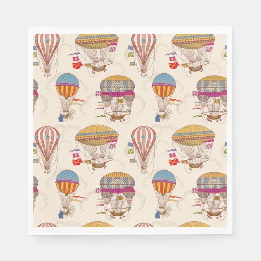 Streifen-Heißluftballons Serviette (Vorderseite)