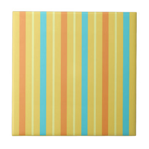 Streifen Hellorange Blau Gelb Fliese