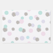 Streifen, Herz und Polka Geschenkpapier Set (Vorderseite)