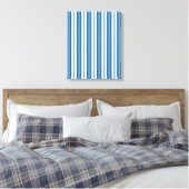 Streifen Hintergrund blau und weiß Leinwanddruck (Insitu (Schlafzimmer))