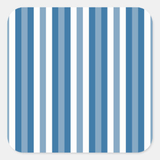 Streifen Hintergrund blau und weiß Quadratischer Aufkleber