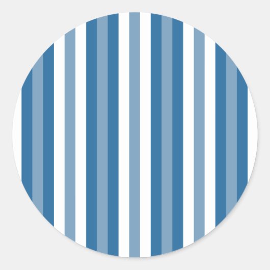 Streifen Hintergrund blau und weiß Runder Aufkleber (Vorderseite)