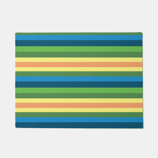 Streifen I, blau, grün, gelb Linien Türmatte (Vorderseite)