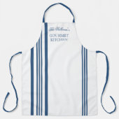 Streifen im französischen Stil - Blau| Weißname Schürze (Vorderseite)