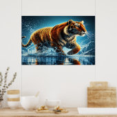 Streifen im Meer Poster (Küche)