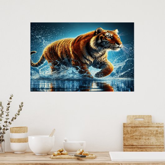 Streifen im Meer Poster (Küche)