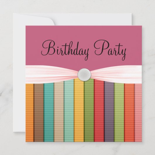 Streifen im Regenbogen des FarbeGirlie Einladung (Vorderseite)