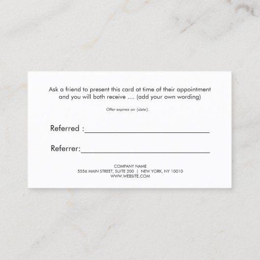 Streifen-IMITATE - Goldene und schwarze rote Herzk Empfehlungskarte (Rückseite)