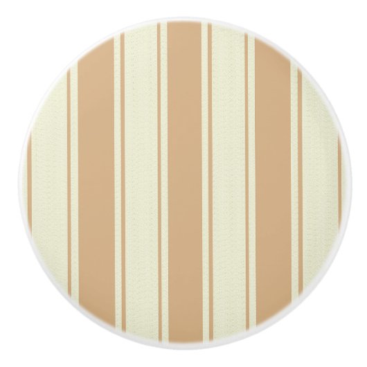 Streifen in Beige und Creme Keramikknauf (Vorderseite)