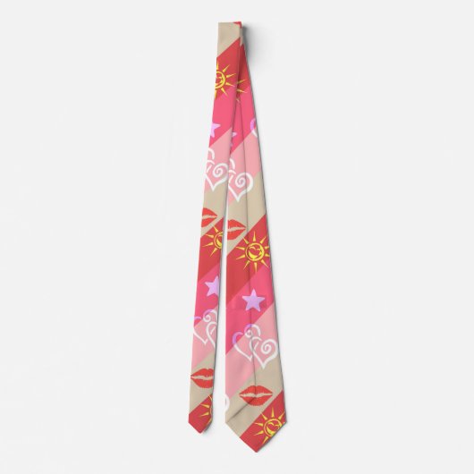 Streifen in Beige und Rosa Krawatte (Rückseite)