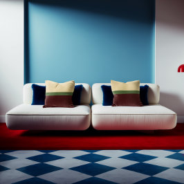 Streifen in beigen, grünen, burgundischen Farbblöc Kissen