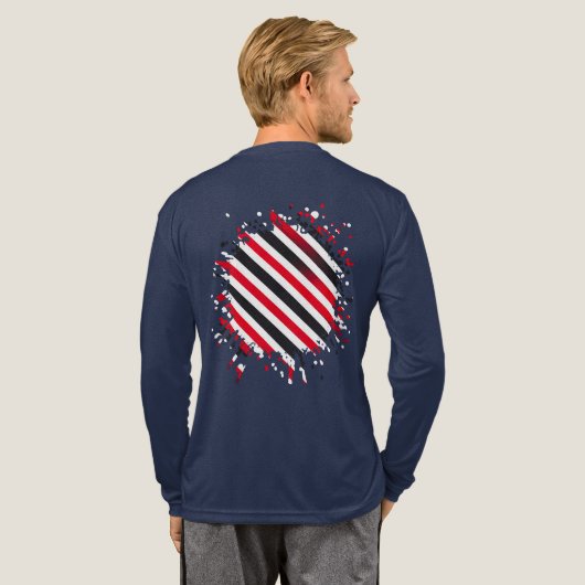 Streifen in Bewegung Tri-Blend Shirt (Voller Rücken)