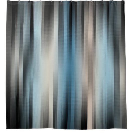 Streifen in Blau und Beige Duschvorhang (Vorderseite)