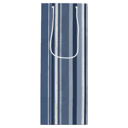 Streifen in Blau und Weiß Geschenktüte Für Weinflaschen (Vorderseite)
