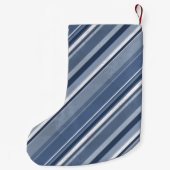 Streifen in Blau und Weiß Kleiner Weihnachtsstrumpf (Rückseite)