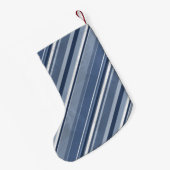 Streifen in Blau und Weiß Kleiner Weihnachtsstrumpf (Rückseite (Hängend))