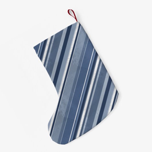 Streifen in Blau und Weiß Kleiner Weihnachtsstrumpf (Rückseite (Hängend))