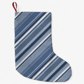 Streifen in Blau und Weiß Kleiner Weihnachtsstrumpf (Vorderseite)