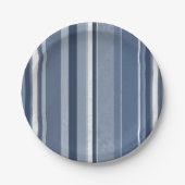 Streifen in Blau und Weiß Pappteller (Vorderseite)