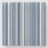 Streifen in Blau und Weiß Steinuntersetzer (Vorderseite)