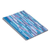 Streifen in blauem Notebook Notizblock (Rechte Seite)