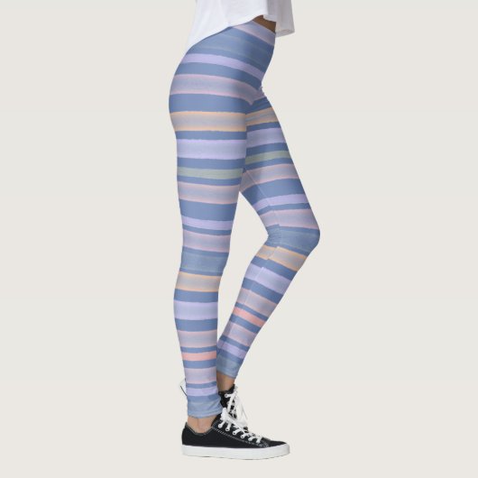 Streifen in Blautönen Leggings (Rechts)