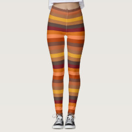 Streifen in Braun und Orange Leggings