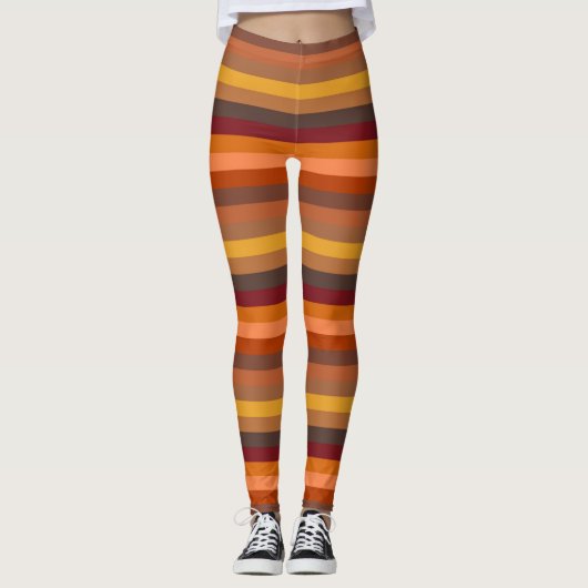 Streifen in Braun und Orange Leggings (Vorderseite)
