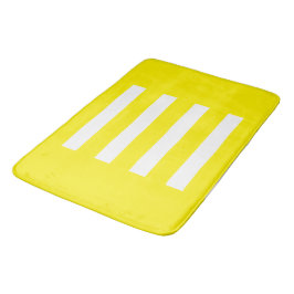 Streifen in der Mitte. Hellgelb und weiß. Badematte