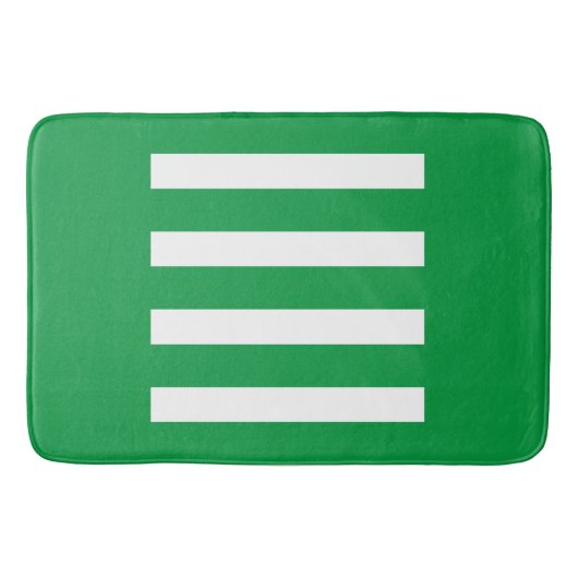 Streifen in der Mitte. Kellygrün/weiß. Badematte (Vorderseite)