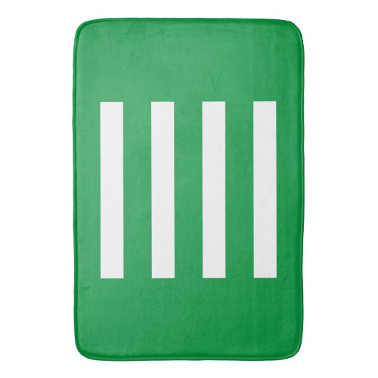 Streifen in der Mitte. Kellygrün/weiß. Badematte (Vorderseite Vertikal)