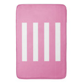 Streifen in der Mitte. Rosa und weiß. Badematte (Vorderseite Vertikal)