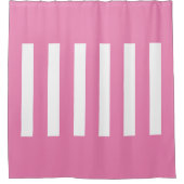 Streifen in der Mitte. Rosa und weiß. Duschvorhang (Vorderseite)