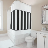 Streifen in der Mitte. Schwarz und Weiß. Duschvorhang (Beispiel)