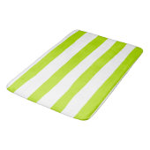 Streifen in Farbe grün und weiß Badematte (Schrägansicht)