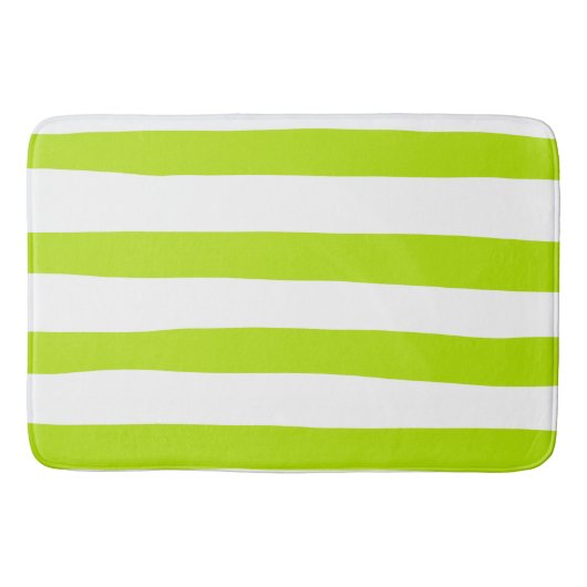 Streifen in Farbe grün und weiß Badematte (Vorderseite)