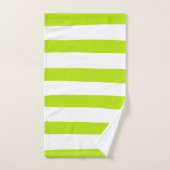 Streifen in Farbe grün und weiß Badhandtuch Set (Handtuch)