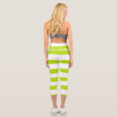 Streifen in Farbe grün und weiß Capri Leggings (Rückseite)